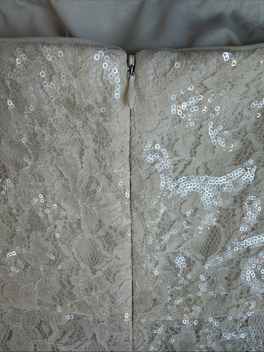 RALPH LAUREN EVENING Ivory Lace Strapless Gown Sequined Formal Dress Size 4 - Picture 12 of 12